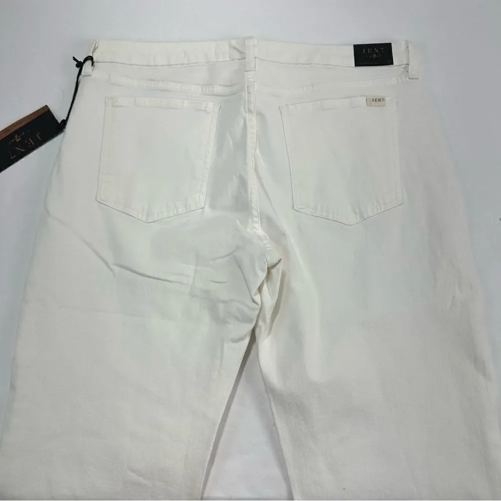 NWT Jen7 for 7 For All Mankind White Jeans Slim Bootcut Size 14